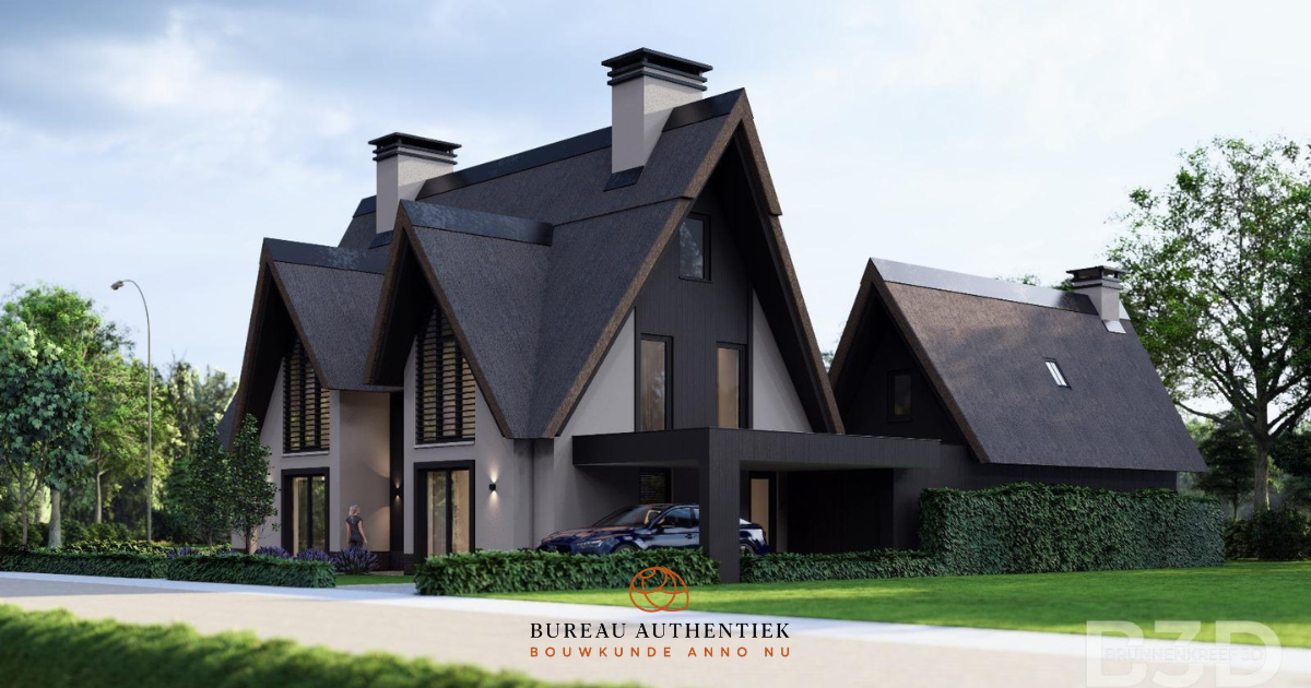 Statige woning met rieten kappen