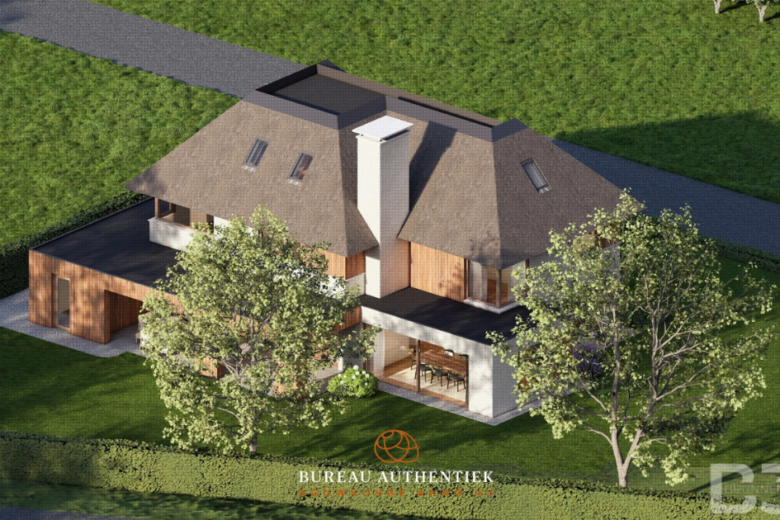 Eigentijdse villa met rieten kap